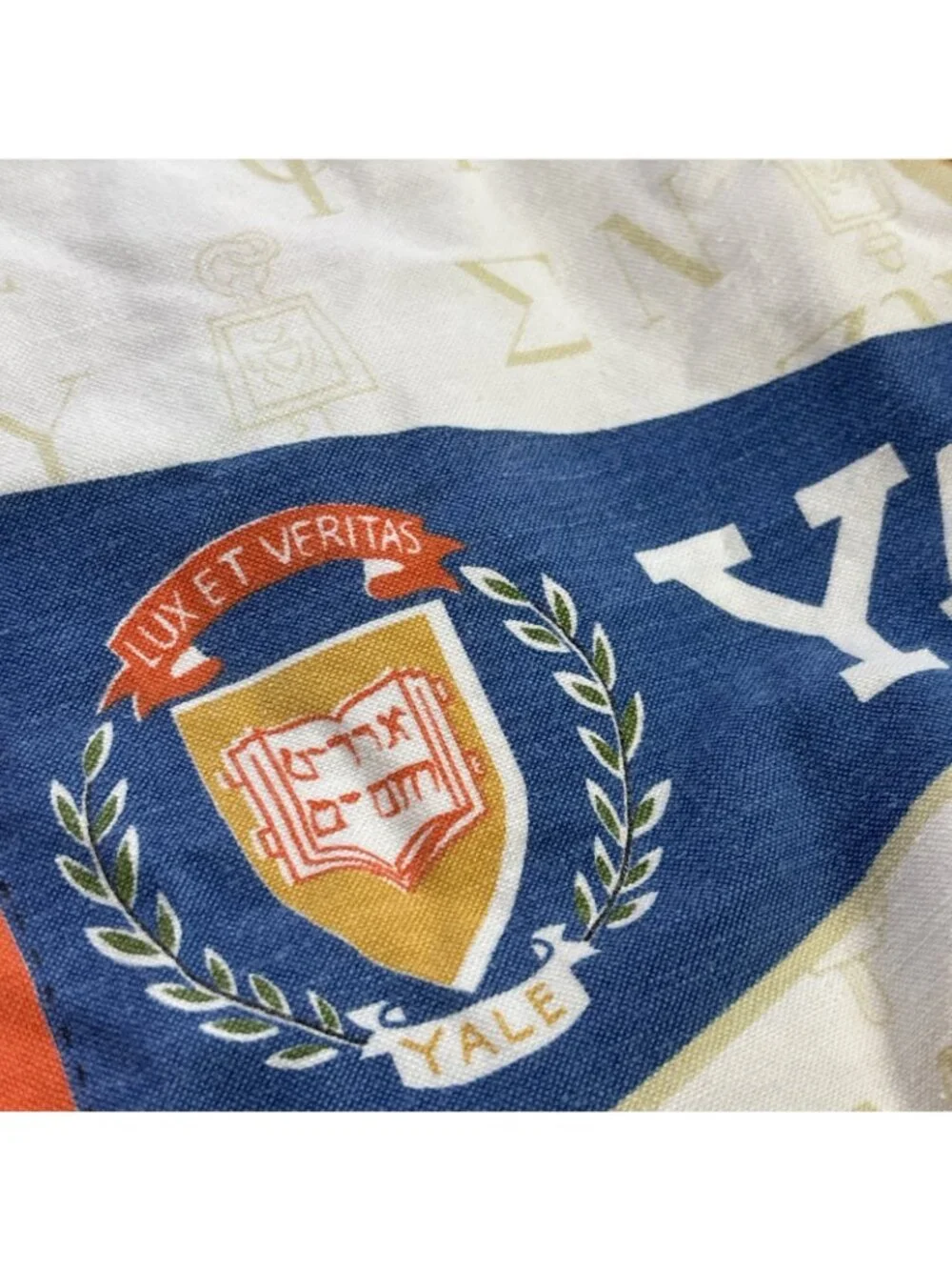 Vtg 70’s Sears Roebuck College Football Fraternity Bedspread Coverlet 58” X 80” - Picture 6 of 11